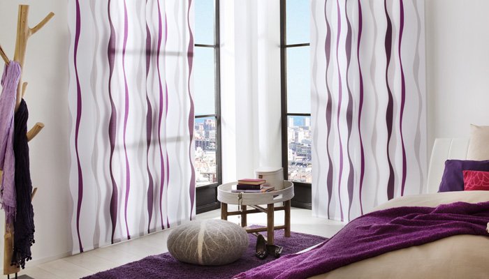 Schiebegardine violett mit Schlaufen